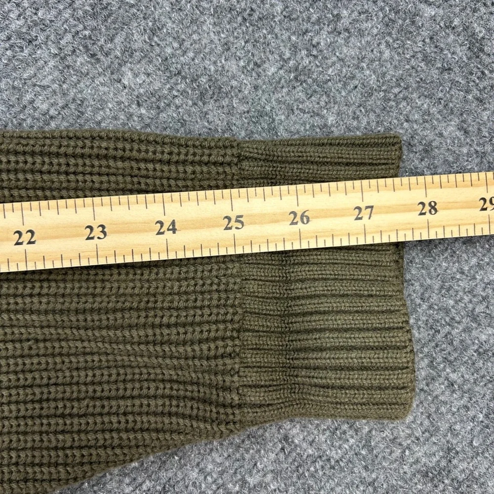 Duluth Wool Blend Shawl Collar Ribbed Knit Sweater Mens‎ XL Green Elbow Patches
